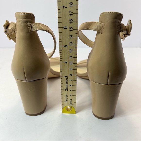 NINE WEST Pruce Ankle Strap Block Heel Sandals Size 11M Womens Natural Tan - Picture 5 of 7